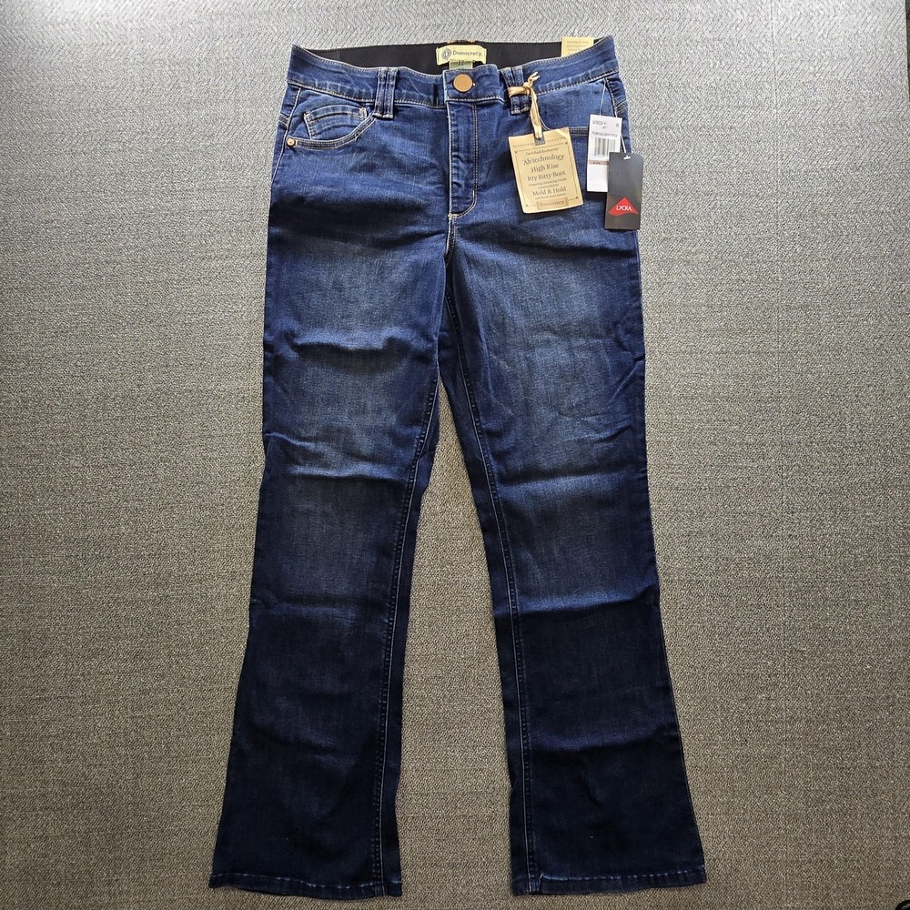 Democracy Jeans Womens 12 Dark Wash High Rise Itty Bitty Bootcut Denim Ab Tech